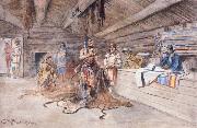 Charles M Russell Joe Kipp-s Trading Post china oil painting reproduction